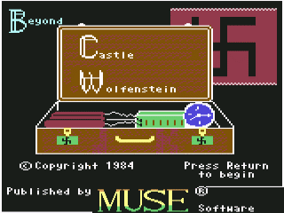 Castle Wolfenstein title screen for Commodore 64